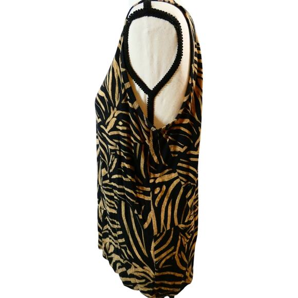 Nine West Soft Spun Women's Large Sleeveless Blouse Stretchy Artsy - Picture 3 of 5